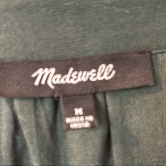 Madewell Crinkle Poplin Wrap Mini Dress green - Picture 6 of 6